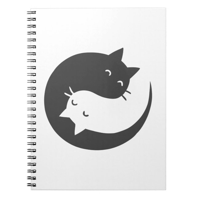 Cats yin and yang mandala - Choose background colo Notebook (Front)