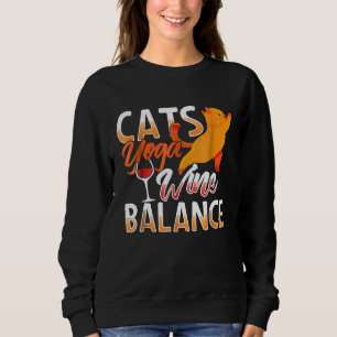 Cats Yoga Wine Balance funny Women Men Tee