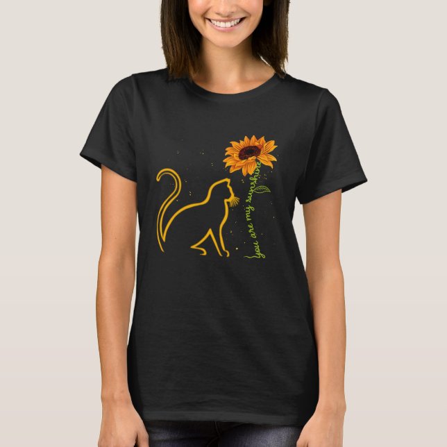 Cats You My Sunshine Cute Kitten Sunflower Cat T-Shirt (Front)