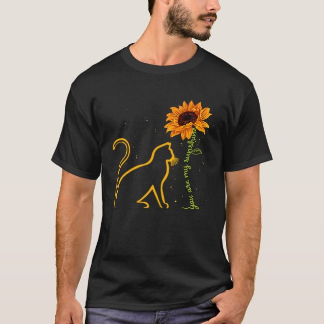 Cats You My Sunshine Cute Kitten Sunflower Cat T-Shirt (Front)