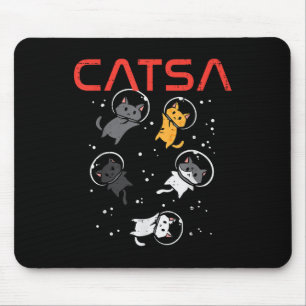 Catsa Cat Astronauts Funny Kitten Space Women Girl Mouse Mat