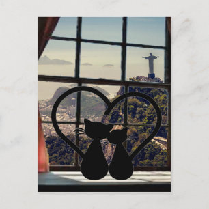 catsin  love in rio de janeiro postcard