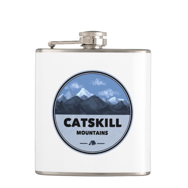 Catskill Mountains New York Camping Hip Flask (Front)