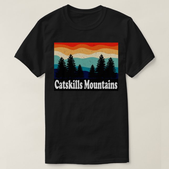 Catskills Mountains New York Retro T-Shirt (Design Front)