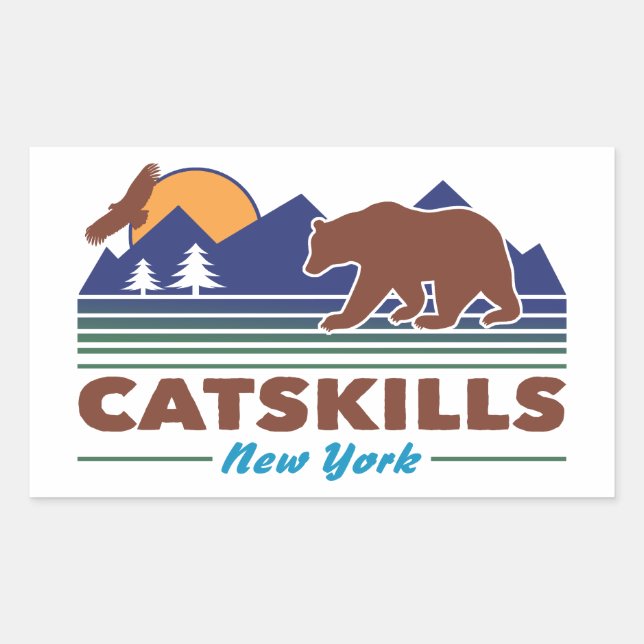 Catskills New York Rectangular Sticker (Front)