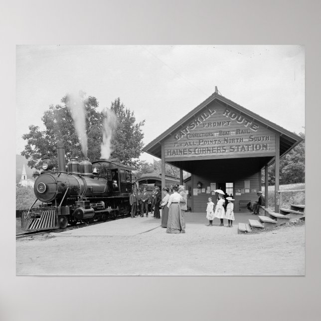 Catskills Railroad Station, 1902. Vintage Photo Poster (Front)