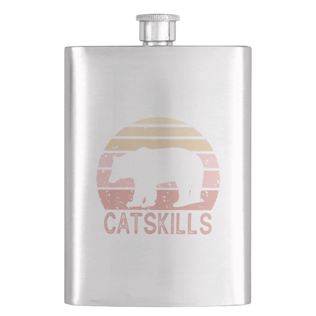 Catskills Retro Bear Hip Flask (Front)