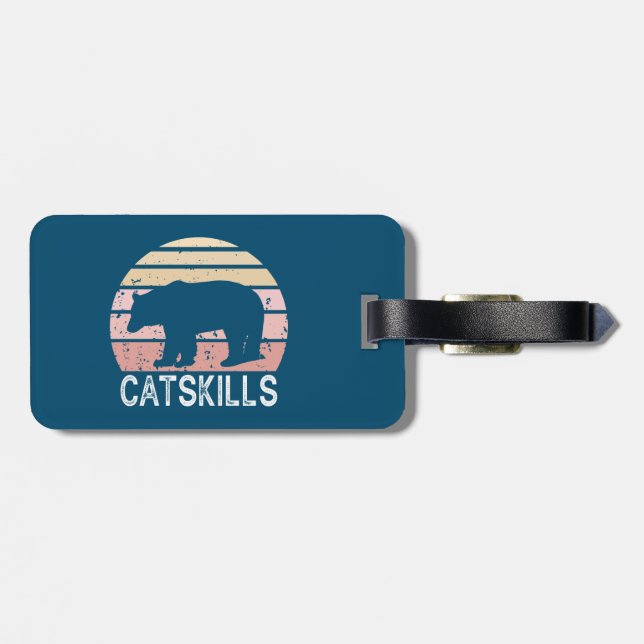 Catskills Retro Bear Luggage Tag (Back Horizontal)