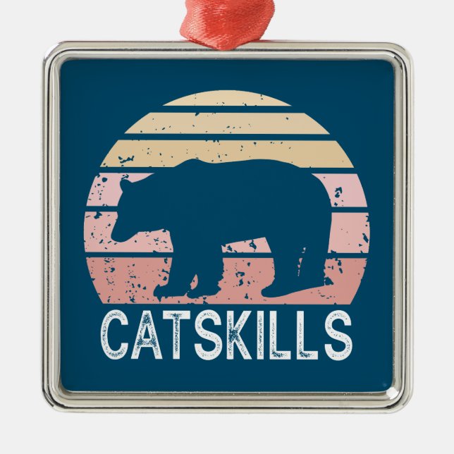 Catskills Retro Bear Metal Tree Decoration (Front)
