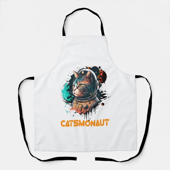 Catsmonaut Astronaut Cat Or Space Cat Apron (Front)