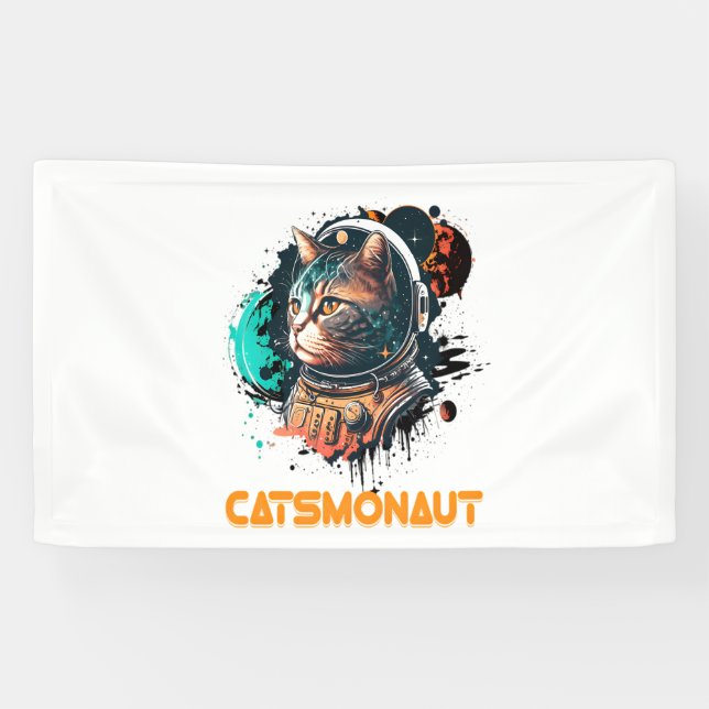 Catsmonaut Astronaut Cat Or Space Cat Banner (Horizontal)