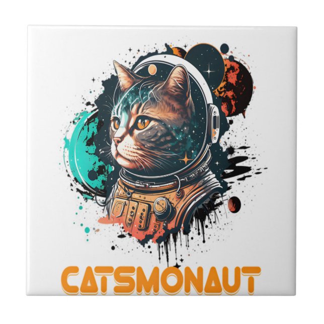 Catsmonaut Astronaut Cat Or Space Cat Tile (Front)