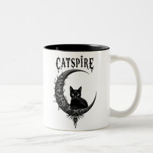 "CATSPIRE: Gothic Moon & cat mug Design