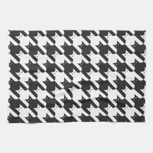 CatsTooth Black and White Tea Towel