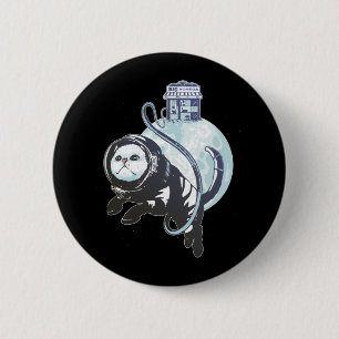 Catstronaut Cat in Space 6 Cm Round Badge