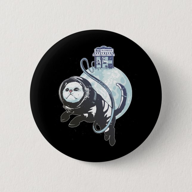 Catstronaut Cat in Space 6 Cm Round Badge (Front)