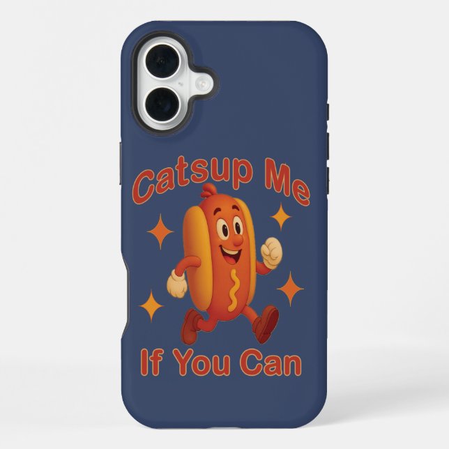 Catsup Me If You Can Funny Hot Dog – Ketchup Pun iPhone Case (Back)