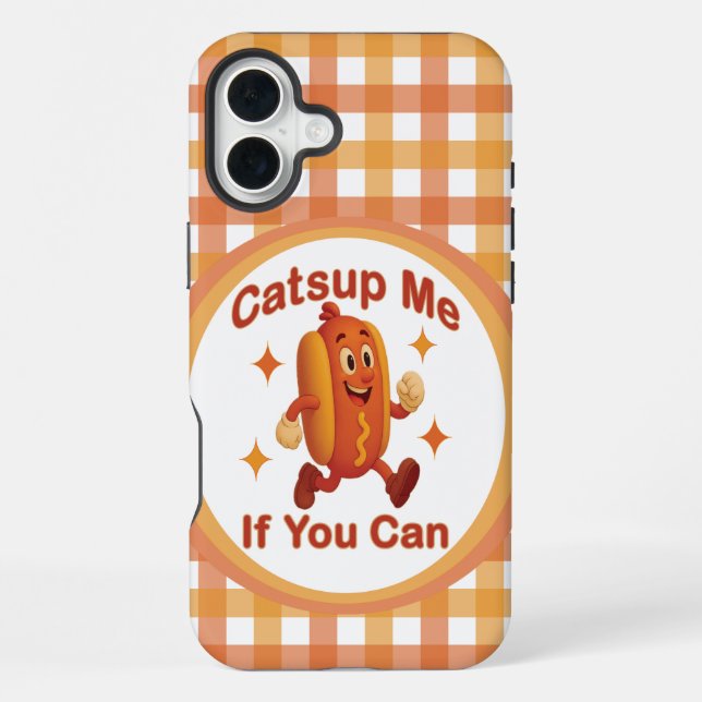 Catsup Me If You Can Funny Hot Dog – Ketchup Pun iPhone Case (Back)