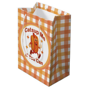 Catsup Me If You Can Funny Hot Dog – Ketchup Pun Medium Gift Bag