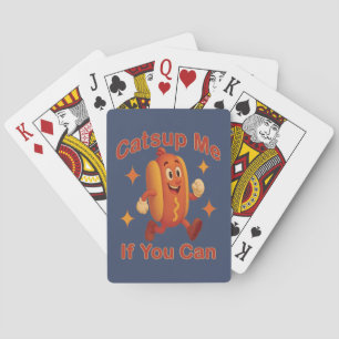 Catsup Me If You Can Funny Hot Dog – Ketchup Pun Playing Cards
