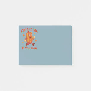 Catsup Me If You Can Funny Hot Dog – Ketchup Pun Post-it Notes