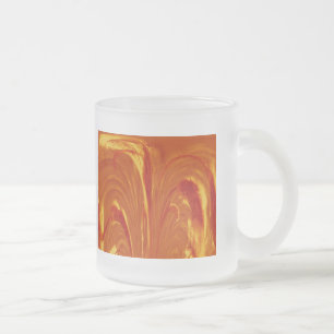 Cattails Abstract Glass Mug - Orange