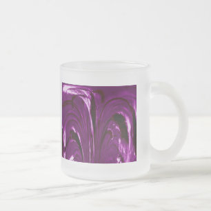 Cattails Abstract Glass Mug - Purple