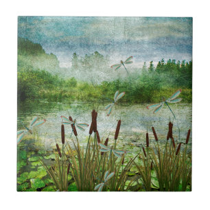 CATTAILS AND DRAGONFLIES.jpg Tile