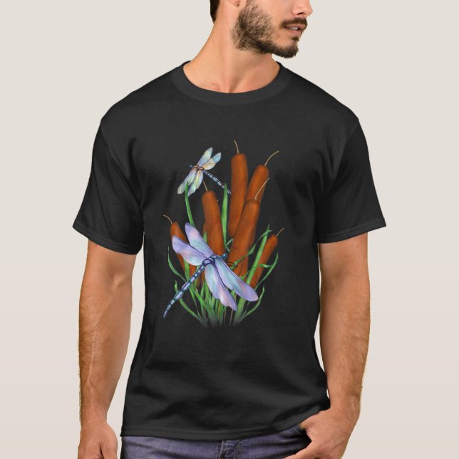 Cattails and Dragonflies t shirt (Front)