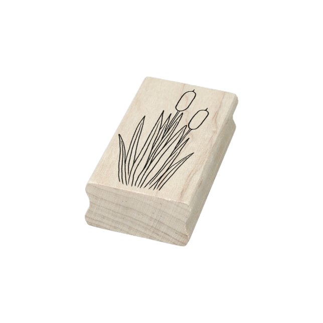Cattails and Reeds Pond Plant Rubber Stamp (Stamp)