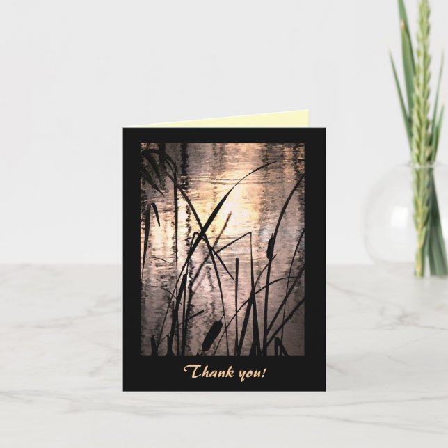 Cattails at Sunset Thank You Card (Front)
