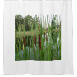 Cattails by the Lake Shower Curtain