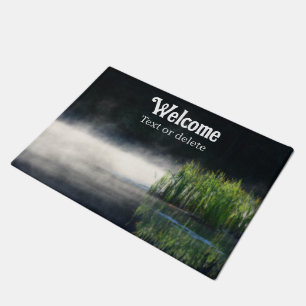 Cattails In The Mist On A Pond Personalised Doormat