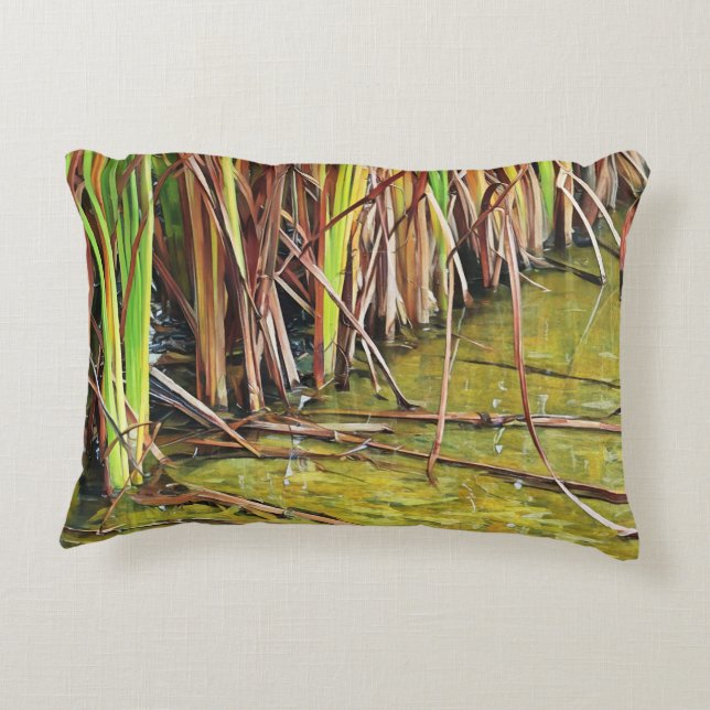 Cattails On The Pond Decorative Cushion (Back)