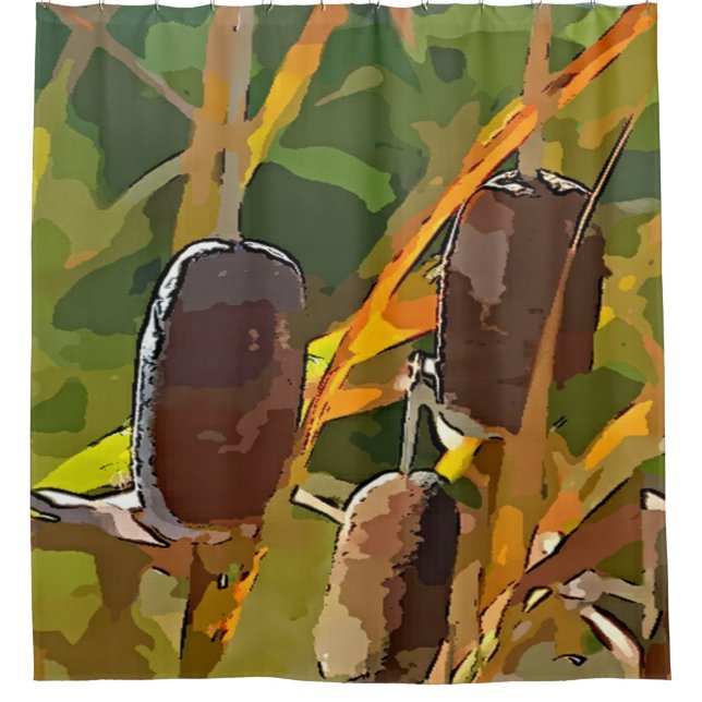 Cattails Shower Curtain (Front)