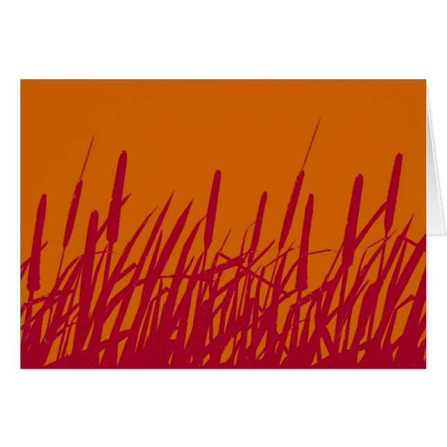 Cattails Silhouette Blank card (Front Horizontal)