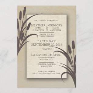 Cattails Water Front Wedding Invitation