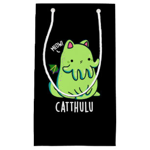 Catthulu Funny Cthulhu Cat Pun Dark BG Small Gift Bag