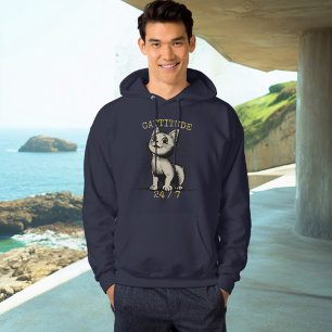 Cattitude 24/7 - Always Alert Cat Hoodie