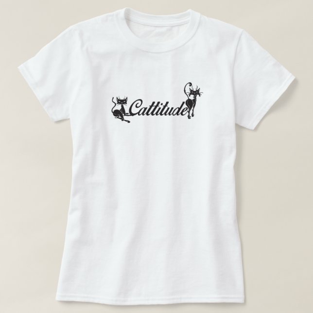 Cattitude 3/4 Sleeve Raglan T-Shirt (Design Front)