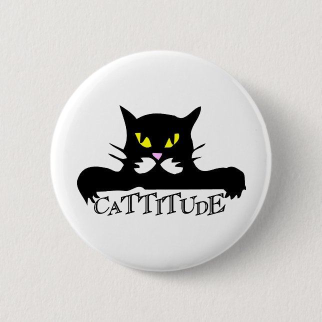 cattitude 6 cm round badge (Front)