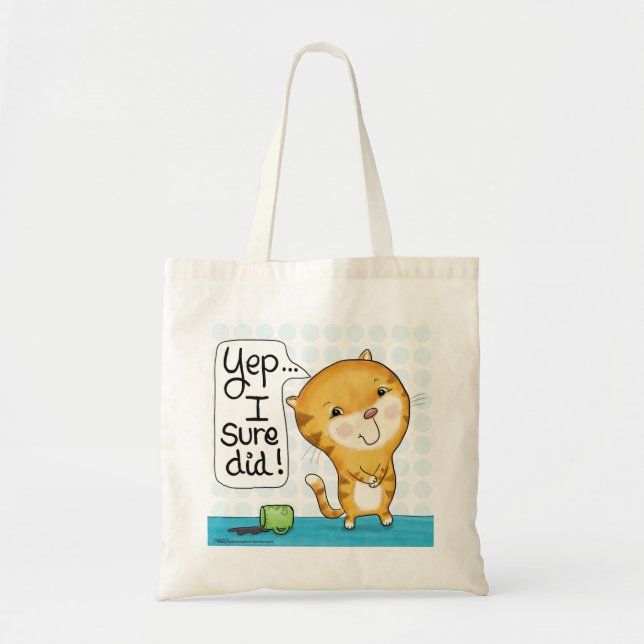 Cattitude- Cat Spills Coffee Tote Bag (Front)