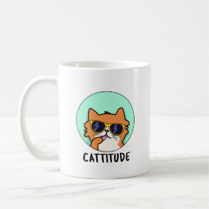 Cattitude Funny Cat Pun  Coffee Mug