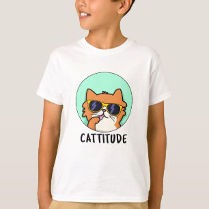 Cattitude Funny Cat Pun  T-Shirt