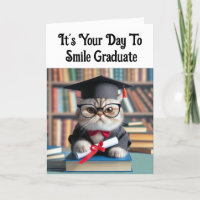 'Cat'titude Graduation Greeting Card