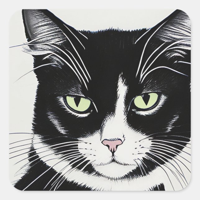 Cattitude Square Sticker (Front)