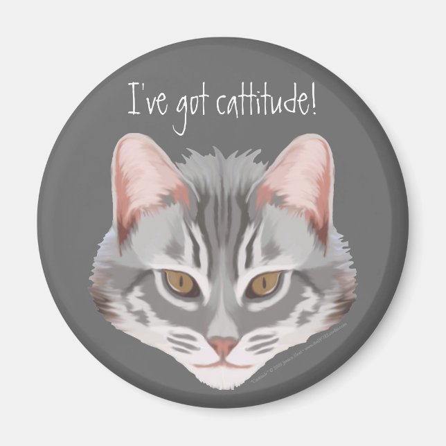 Cattitude (with text) Magnet (Front)