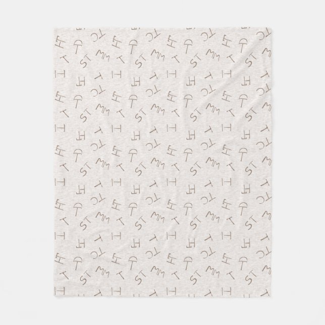 Cattle Brand - beige Fleece Blanket (Front)
