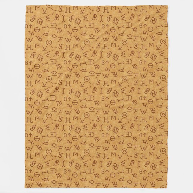 Cattle Brands on pale leather Fleece Blanket (Front)