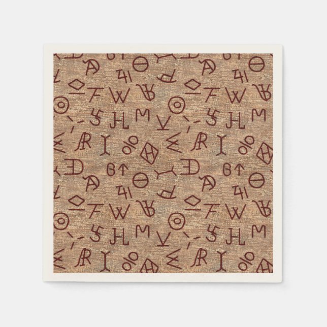 Cattle Brands on Wood Napkin (Front)